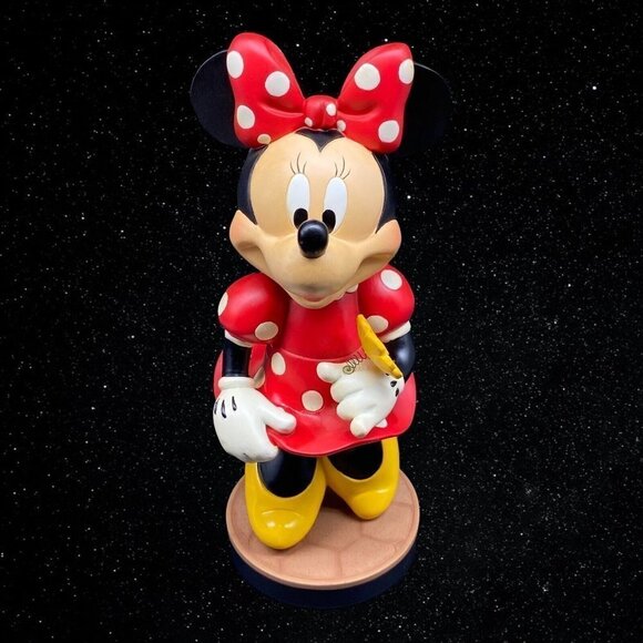 Walt Disney Minnie Mouse Red Polka Dot Dress Bobble Head 9”T 3.25”W - Picture 2 of 7